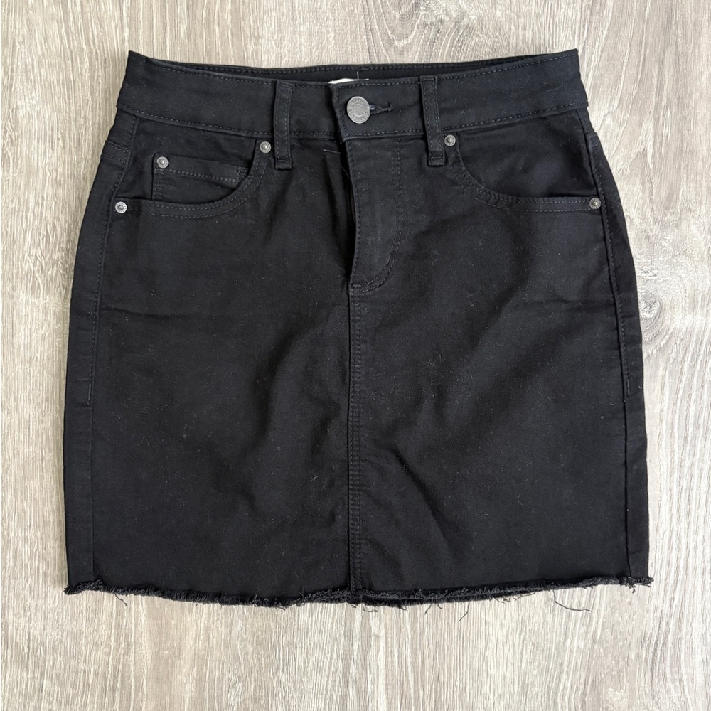 Garage Black Denim Skirt